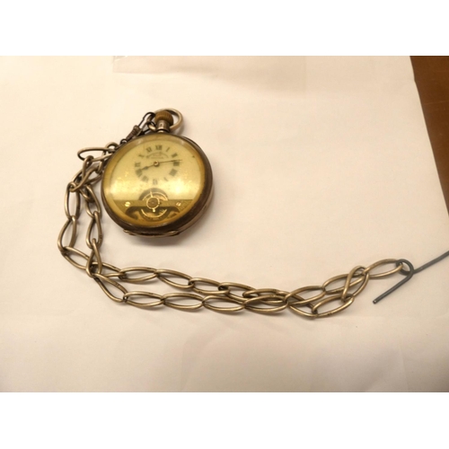 138 - Silver Hebdomas pocket watch.100g. gross George Stockwell case.