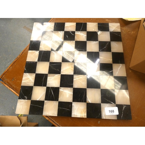 168 - Onyx modern chess set.