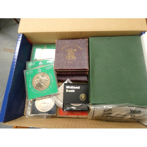 172 - Box of commemorative coins, 1952 Festival of Britain etc.