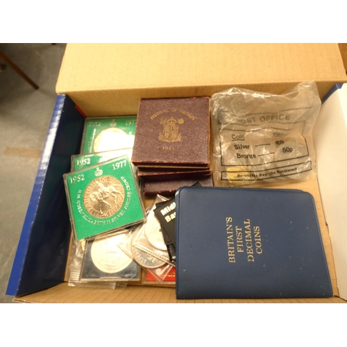 172 - Box of commemorative coins, 1952 Festival of Britain etc.