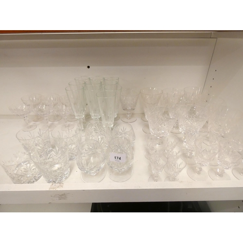 174 - Large collection of cut and other glassware.