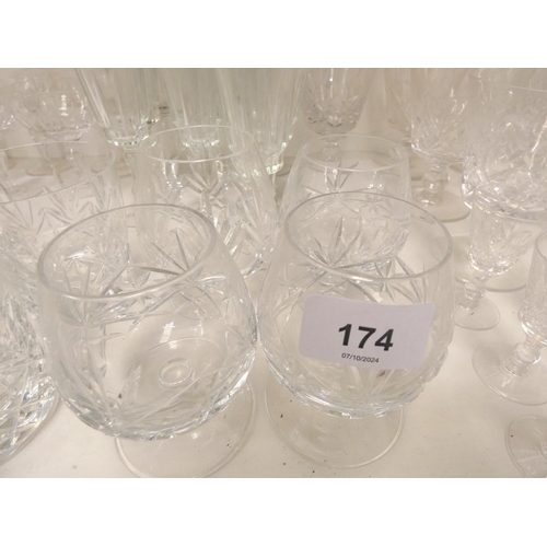 174 - Large collection of cut and other glassware.