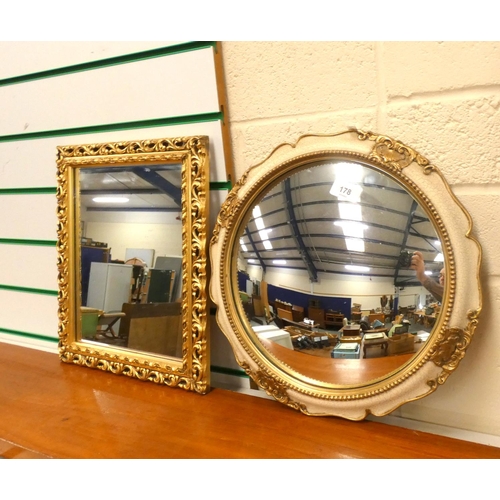 178 - Rectangular gilt mirror and another circular (2)