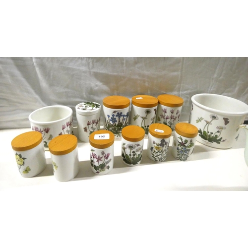 192 - Portmeirion botanical range storage jars and pots.