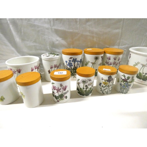 192 - Portmeirion botanical range storage jars and pots.