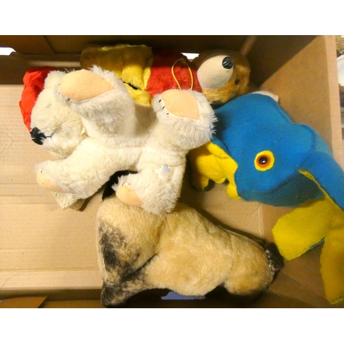 196 - Collection of vintage soft toys.