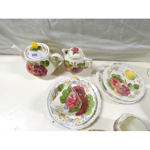 208 - Collection of decorative tea ware to include Belle Fiore Solian ware, Crown Staffordshire, Paragon.