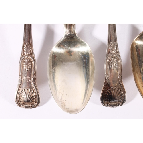 35 - Set of four Victorian King's pattern matched silver tablespoons, various London assay dates and make... 