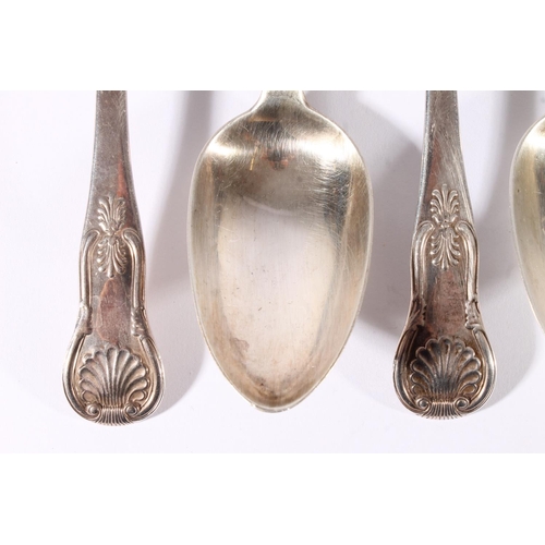 36 - Set of eight George IV King's pattern silver tablespoons, James McKay, Edinburgh 1822, gross 562g, L... 