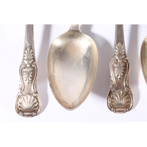 37 - Set of ten Victorian King's pattern silver spoons, maker IW, possibly John Walton, Newcastle 1854, g... 