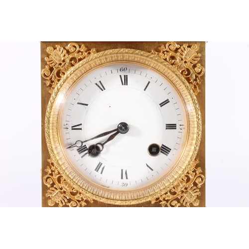 409 - Swiss Pendule d'Officier gilt ormolu clock, 19th century, the case with hinged carry handle over a d... 