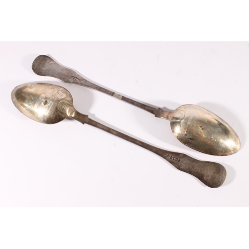 41 - Pair of Victorian King's pattern silver basting spoons, William Marshall, Edinburgh 1863, 234g, L30.... 