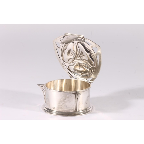 45 - Silver trinket box and cover with pierced floral design by William Hutton & Sons Ltd, probably a... 