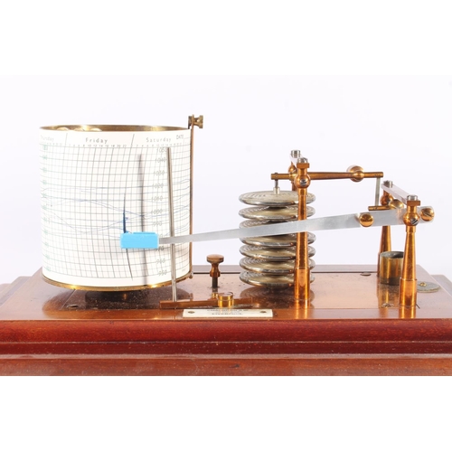 415 - Chadburns of Liverpool Barograph, early 20th century, with seven section vacuum, held within mahogan... 