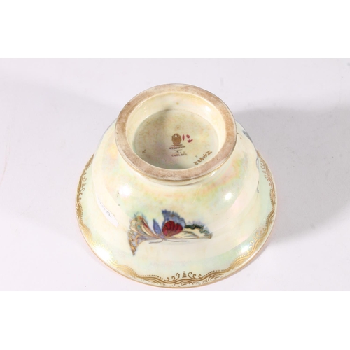 442 - Wedgwood Fairyland Lustre bowl, c1920s, the flared rim leading to rounded body on a round pedestal f... 