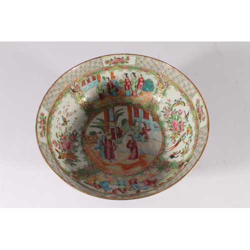 533 - Chinese Canton Famille Rose porcelain bowl, Republic period, decorated to the panels with figures, f... 