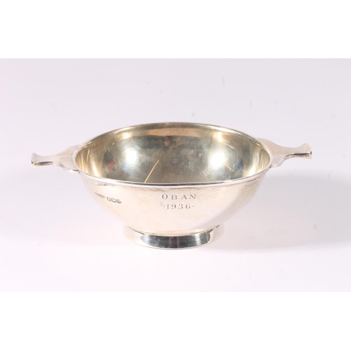 69 - George V/VI silver Scottish quaich engraved 'Oban 1936', hallmarked for Fenton Brothers (Glasgow) Lt... 