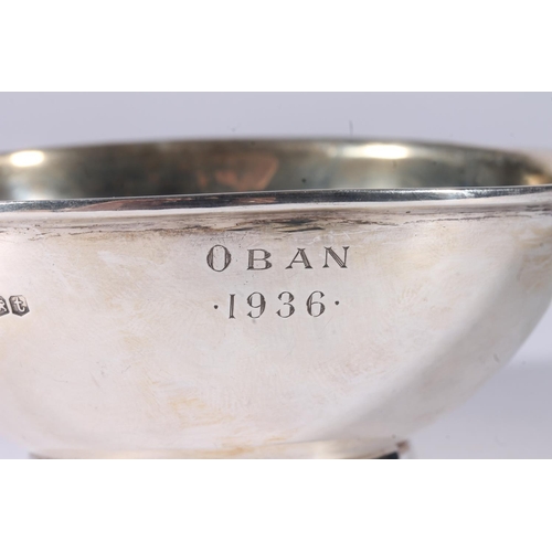 69 - George V/VI silver Scottish quaich engraved 'Oban 1936', hallmarked for Fenton Brothers (Glasgow) Lt... 