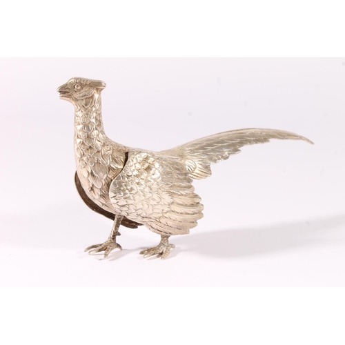 70 - Elizabeth II silver table ornament in the form of a pheasant, import marks for Israel Freeman & ... 