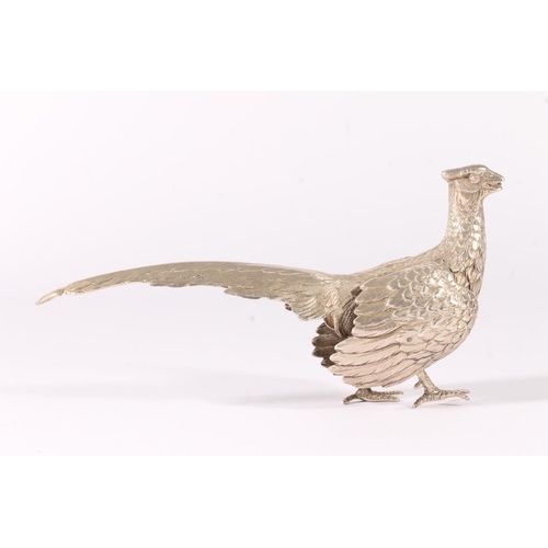 70 - Elizabeth II silver table ornament in the form of a pheasant, import marks for Israel Freeman & ... 