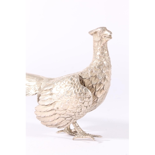 70 - Elizabeth II silver table ornament in the form of a pheasant, import marks for Israel Freeman & ... 