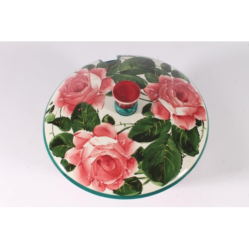 458 - Wemyss Pottery tureen, decorated with cabbage roses, stamped to base, W20cm.