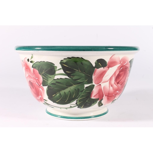 458 - Wemyss Pottery tureen, decorated with cabbage roses, stamped to base, W20cm.