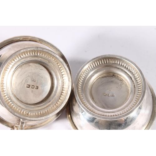 74 - Pair of Georgian silver salt cellars by George McHattie, Edinburgh 1809, and two modern salts, 337g ... 