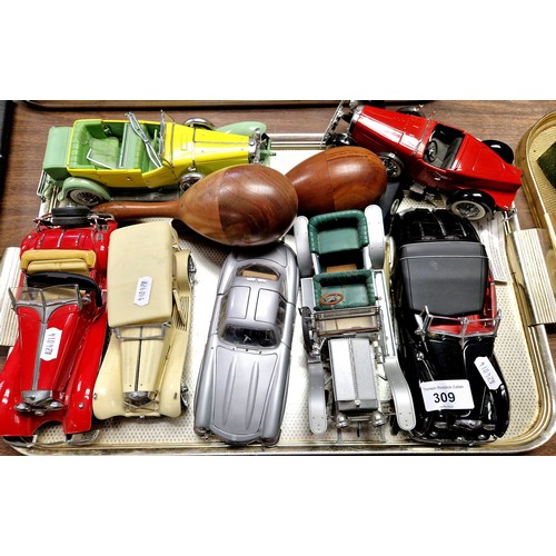 309 - Collection of model cars to include Mercedes etc.