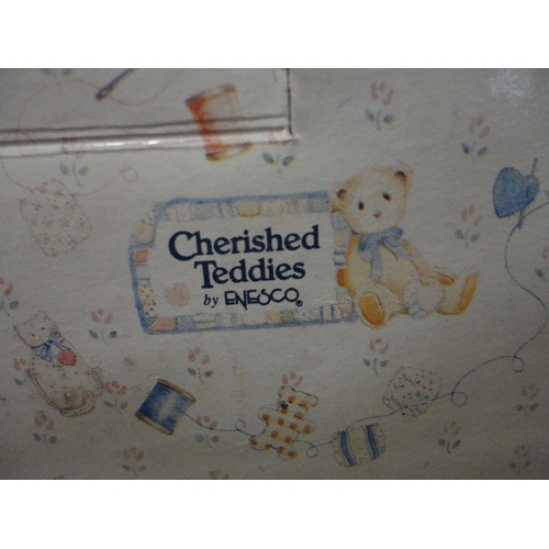 151 - Collection of Cherished Teddies models and other bear models, boxed (one shelf).