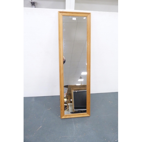 154 - Two modern gilt-framed wall mirrors, modern pine wall mirror, oval wall mirror and a bathroom-t... 