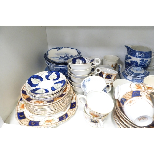 162 - Miscellaneous tea and coffee wares to include Denby, commemorative wares, Spanish figure, antique br... 