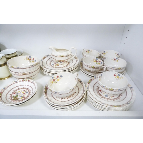 166 - Meito part china tea set and Copeland Spode 'Cowslip' pattern tablewares (one shelf).