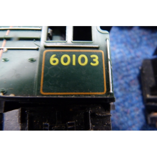 17 - Two cartons containing two 00 gauge models of Flying Scotsman 60103, coaches, track, tankers, rollin... 