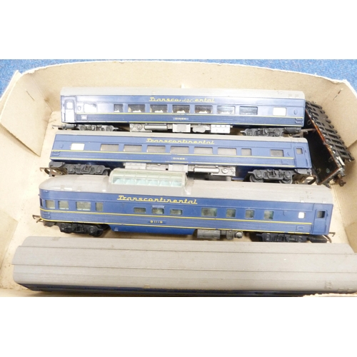 17 - Two cartons containing two 00 gauge models of Flying Scotsman 60103, coaches, track, tankers, rollin... 