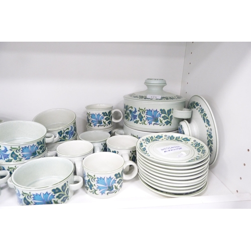 173 - Collection of Midwinter 'Stonehenge' pattern dinnerwares (one shelf).