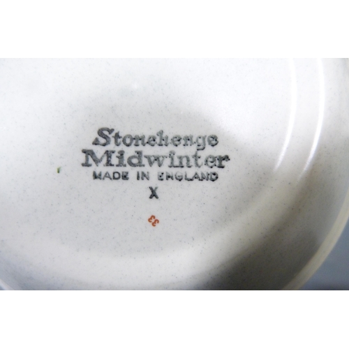 173 - Collection of Midwinter 'Stonehenge' pattern dinnerwares (one shelf).