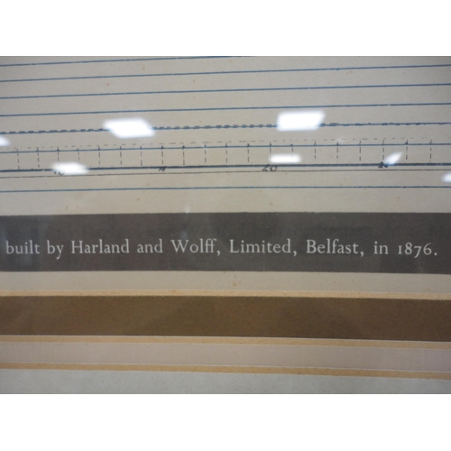 180 - Framed rigging plan of the sailing vessel, 'Steelfield', Harland & Wolff, Belfast 1876.