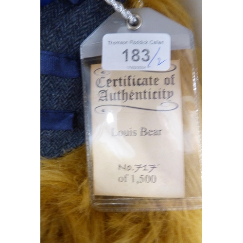 183 - Two Suki Silver Tag limited edition bears to include Alice Bear, 457/1000, and Louis Bear, 717/1500,... 