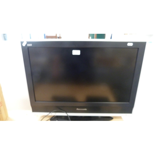 194 - Panasonic Viera television with remote control and a Humax Freesat HD box.