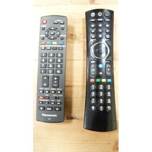 194 - Panasonic Viera television with remote control and a Humax Freesat HD box.