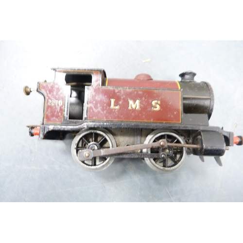 20 - Hornby clockwork LMS locomotive, Royal Mail LMS carriages, coaches, boxed 00 gauge Tri-ang R.188 bri... 