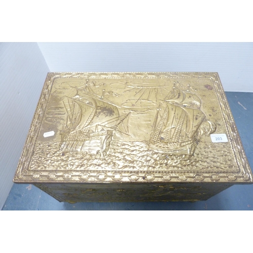 203 - Brass log box.