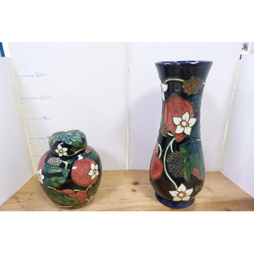 207 - Tube lined vase with matching ginger jar and cover by the Country Craft collection, designed by Anne... 