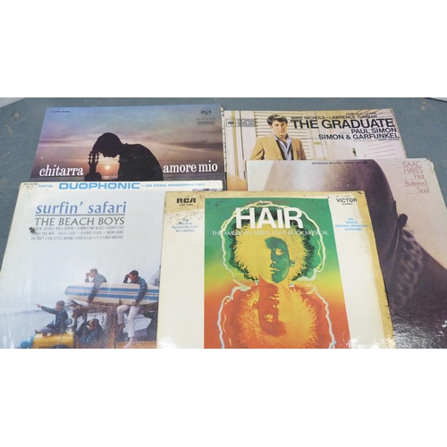 218 - Box of classical and easy listening vinyl albums to include The Graduate soundtrack, Simon and Garfu... 