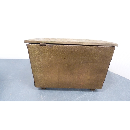 219 - Brass log box.