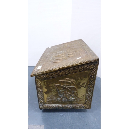 219 - Brass log box.