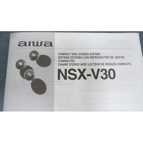 228 - Aiwa NSX-V30 compact disc stereo system with speakers.