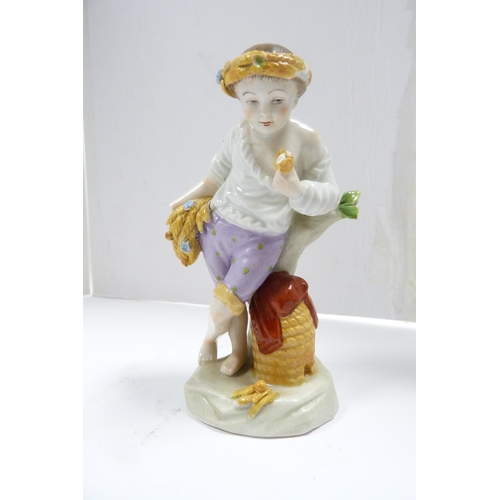 236 - Capodimonte porcelain figure modelled as Napoleon Bonaparte in military uniform, and a Sitzendorf po... 