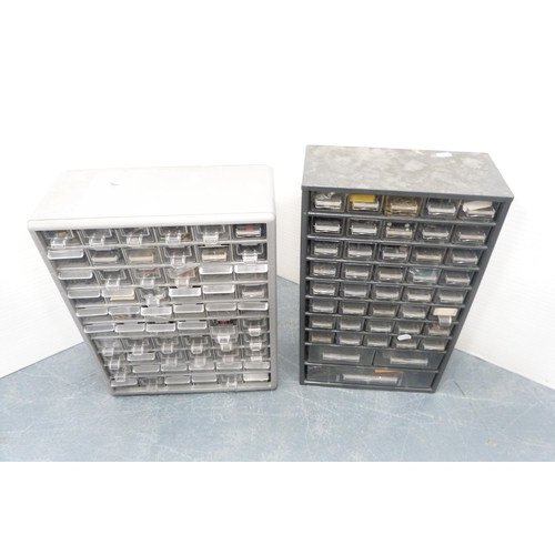 26 - Two storage boxes containing assorted model railway parts, accessories, electrical components etc.